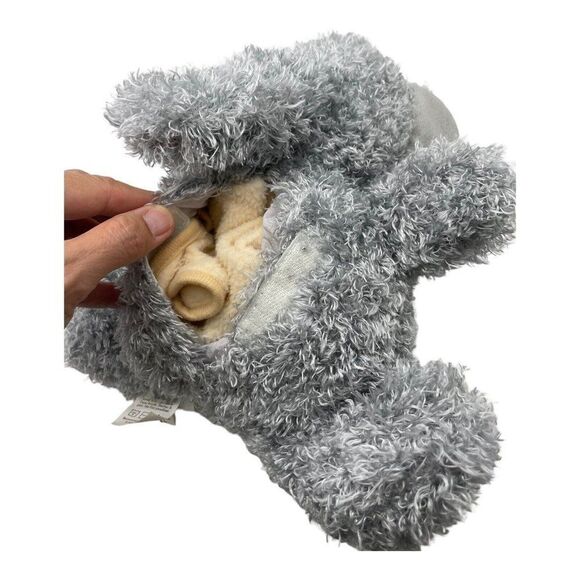 Stephan Baby Elephant Lovey Yellow Tummy attached Stomach Blanket Gray Plush - Picture 3 of 12